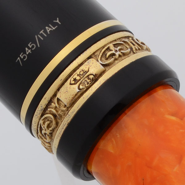 Delta Dolcevita Oversize Fountain Pen - Orange & Black, C/C, 14k
